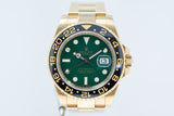 2011 Rolex 116718 Gold / Green Dial GMT Master II - Unpolished - Box / Papers