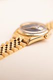 1974 Rolex 1601 /8 Pinkish Gold Datejust with Blue Roman Dial