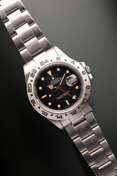 1988 Rolex 16550 Black Dial Explorer-II Pumpkinish