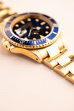 1987 Rolex 16808 Gold Submariner - Blue Dial - Unpolished