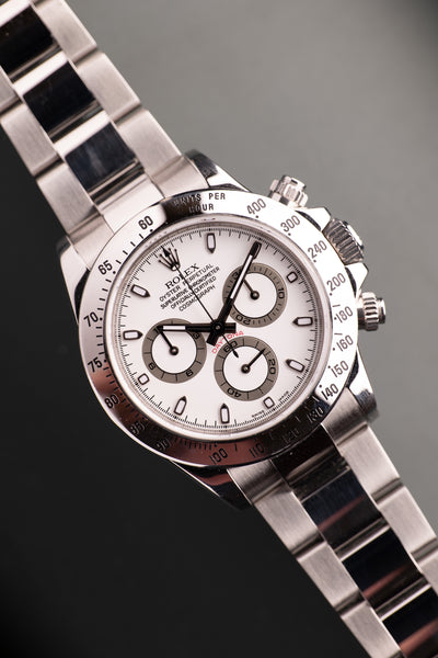 2006 Rolex 116520 White Dial Daytona - Box and Papers & Unpolished