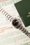 1998 Rolex 16570 black dial Explorer II Box and Papers - Unpolished