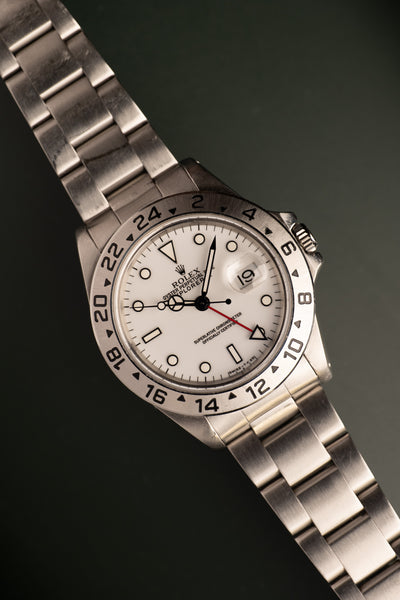 1998 Rolex 16570 Polar White Explorer II - Tritium Dial