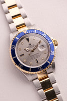 2003 Rolex 16613 Serti Dial Two-Tone Gold Submariner -Unpolished & Complete