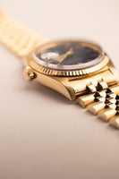 1974 Rolex 1601 /8 Pinkish Gold Datejust with Blue Roman Dial