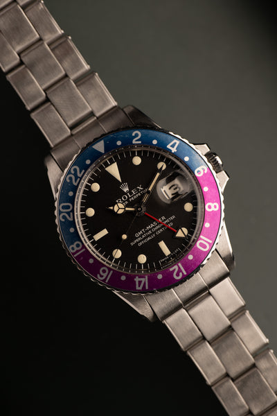 1969 Rolex Fuchsia 1675 GMT w/ Mk0.5  Day Glow Dial. Box & Papers