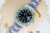 2004 Rolex “kermit”  16610lv Anniversary Submariner - Box and Papers -
