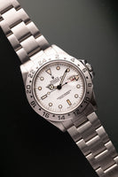1990 Rolex Polar White 16570 Chi-Chi Explorer-II w/ Punched Papers