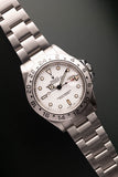 1990 Rolex Polar White 16570 Chi-Chi Explorer-II w/ Punched Papers
