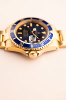 1987 Rolex 16808 Gold Submariner - Blue Dial - Unpolished