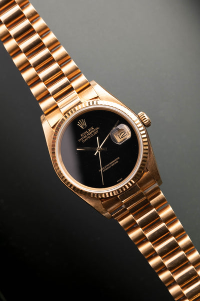 1984 Rolex 16018 Onyx Datejust - Gold Unpolished