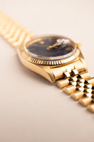 1974 Rolex 1601 /8 Pinkish Gold Datejust with Blue Roman Dial