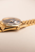 1974 Rolex 1601 /8 Pinkish Gold Datejust with Blue Roman Dial