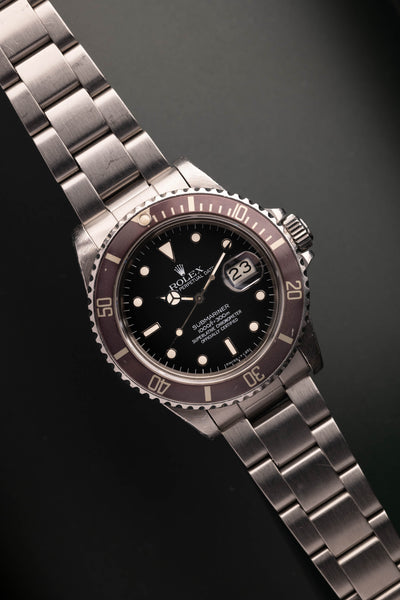 1984 Rolex 16800 Submariner Lavender insert - Box and Papers - Unpolished