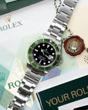 2004 Rolex “kermit”  16610lv Anniversary Submariner - Box and Papers -