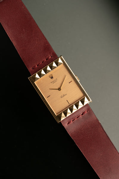Vintage Rolex Gold Spiked Cellini w/ Oxblood Leather Horween Strap