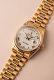 1986 Rolex Gold 18038 Day-Date w/ White Roman Dial