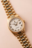 1986 Rolex Gold 18038 Day-Date w/ White Roman Dial