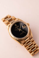 1984 Rolex 16018 Onyx Datejust - Gold Unpolished
