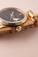 1984 Rolex 16018 Onyx Datejust - Gold Unpolished