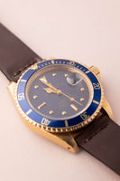 1980 Rolex 16808 Gold Submariner Unpolished w/ Everblue Dial