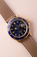1987 Rolex gold 16808 Submariner w/ turning Purple dial