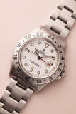 1990 Rolex Polar White 16570 Chi-Chi Explorer-II w/ Punched Papers