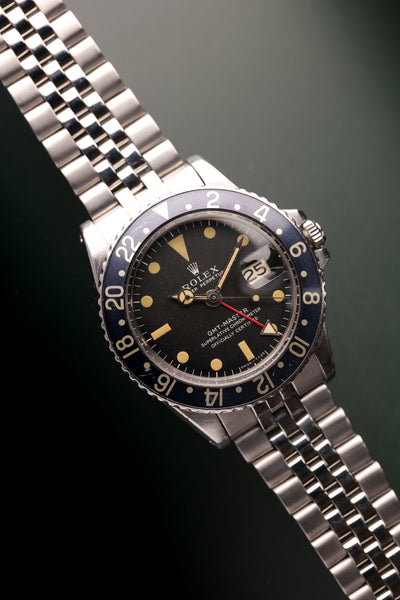 1970 Rolex 1675 MK1 “Long-E” Blackberry GMT