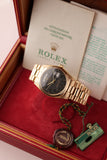 1971 Rolex 1803 Day-Date Black Dial Gold Case
