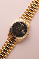 1971 Rolex 1803 Day-Date Black Dial Gold Case
