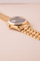 1979 Rolex 16018 Gold Date-Just Onyx Stone Dial