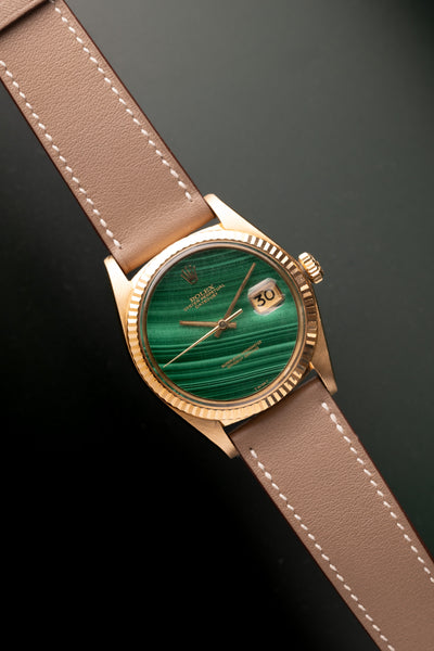 1973 Rolex 1601 Gold Date-Just Malachite Dial