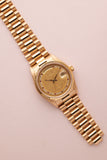 1985 Rolex 18038 Day-Date Yellow Gold Ruby + Diamond String Dial - Unpolished -  Box and Papers