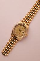 1985 Rolex 18038 Day-Date Yellow Gold Ruby + Diamond String Dial - Unpolished -  Box and Papers