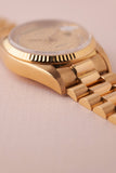 1985 Rolex 18038 Day-Date Yellow Gold Ruby + Diamond String Dial - Unpolished -  Box and Papers