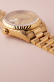 1985 Rolex 18038 Day-Date Yellow Gold Ruby + Diamond String Dial - Unpolished -  Box and Papers