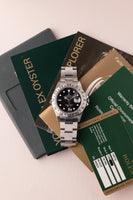 2006 Rolex 16570 Explorer II Black Dial Box & Papers w rare 3186 mvmt