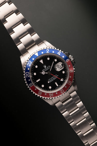 2002 Rolex 16710 GMT Pepsi Insert - Unpolished - Full set