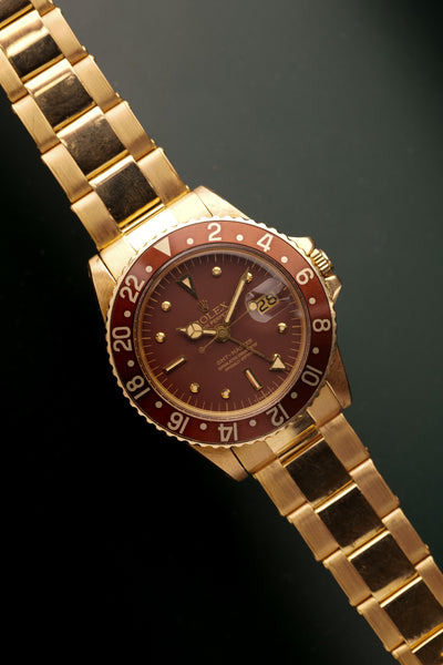 1968 Rolex 1675  Yellow Gold OX Blood Nipple Dial Box & Papers