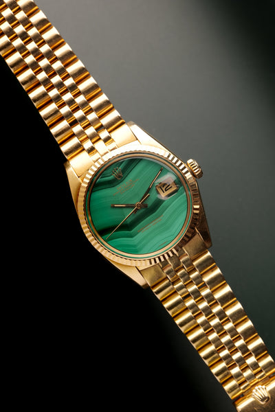 1970 Rolex 1601 Malachite Yellow Gold Date-Just