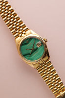 1970 Rolex 1601 Malachite Yellow Gold Date-Just