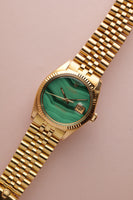 1970 Rolex 1601 Malachite Yellow Gold Date-Just