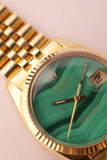 1970 Rolex 1601 Malachite Yellow Gold Date-Just
