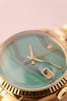 1970 Rolex 1601 Malachite Yellow Gold Date-Just
