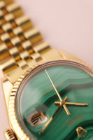 1970 Rolex 1601 Malachite Yellow Gold Date-Just