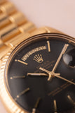 1971 Rolex 1803 Matte Black Yellow Gold Dial Day-Date