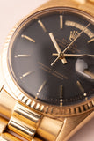 1971 Rolex 1803 Matte Black Yellow Gold Dial Day-Date