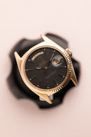 1971 Rolex 1803 Matte Black Yellow Gold Dial Day-Date