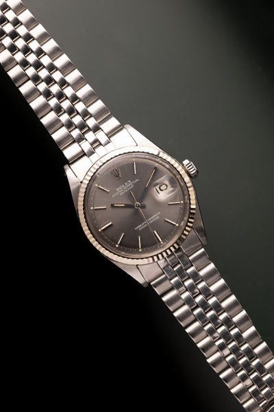 1970 Rolex 1601 Grey Sunburst DateJust With Papers Unpolished