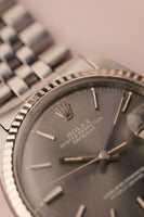 1970 Rolex 1601 Grey Sunburst DateJust With Papers Unpolished